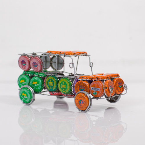 Recycled Bottle Top Car Artwork Recycled Bottle Top Car Artwork