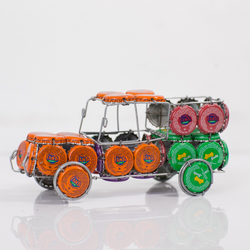 Recycled Bottle Top Car Artwork