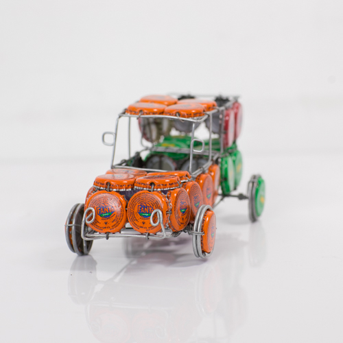 Recycled Bottle Top Car Artwork